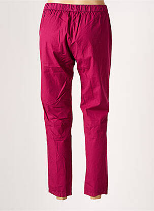 Pantalon 7/8 tissage popeline taille normale rose DIEGA femme