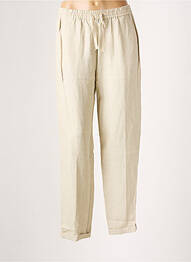 Pantalon droit tissage crêpe taille normale beige DIEGA femme