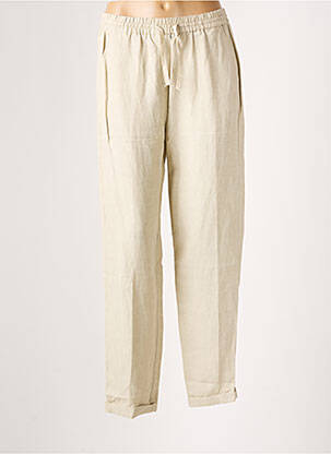 Pantalon droit tissage crêpe taille normale beige DIEGA femme