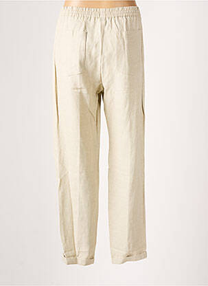 Pantalon droit tissage crêpe taille normale beige DIEGA femme