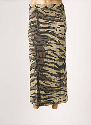 Jupe longue coupe droite vert LEON & HARPER femme