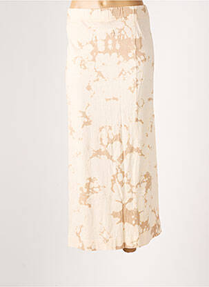 Jupe longue coupe droite beige LEON & HARPER femme