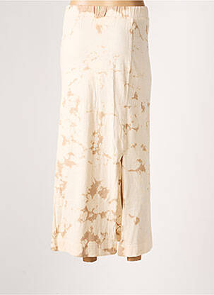 Jupe longue coupe droite beige LEON & HARPER femme