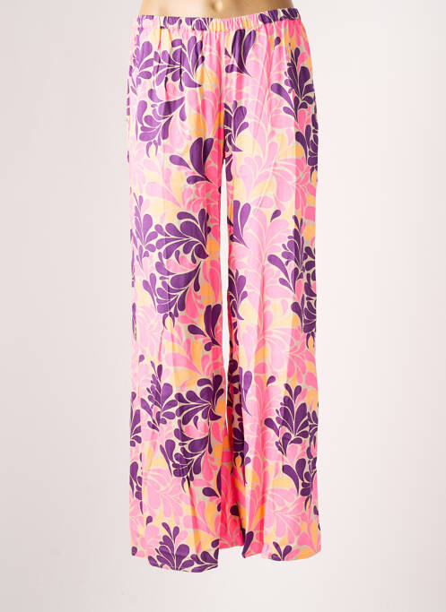 Pantalon droit tissage popeline taille normale rose GENESIS femme