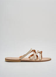 Mules/sabots nubuck talon plat jusqu'à 3cm beige SANDALIA CYCLADES femme