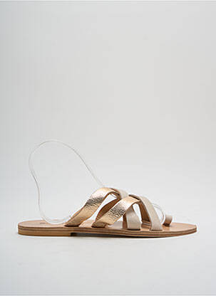 Tongs chiquet talon plat jusqu'à 3cm beige SANDALIA CYCLADES femme