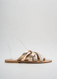 Tongs chiquet talon plat jusqu'à 3cm beige SANDALIA CYCLADES femme