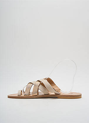 Tongs chiquet talon plat jusqu'à 3cm beige SANDALIA CYCLADES femme
