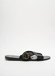 Mules/sabots tissage satiné talon plat jusqu'à 3cm noir SANDALIA CYCLADES femme
