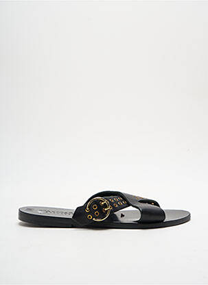 Mules/sabots tissage satiné talon plat jusqu'à 3cm noir SANDALIA CYCLADES femme