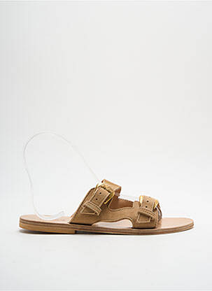 Mules/sabots bout ouvert talon plat jusqu'à 3cm marron SANDALIA CYCLADES femme