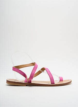 Tongs chiquet talon plat jusqu'à 3cm rose SANDALIA CYCLADES femme