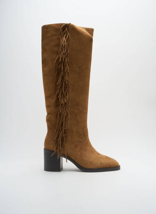 Bottes nubuck talon de 4 à 6cm marron LOLA CRUZ femme