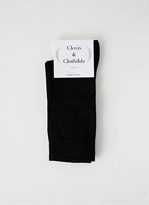 Chaussettes noir CLOVIS & CLOTHILDE pour unisexe