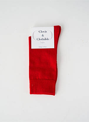Chaussettes rouge CLOVIS & CLOTHILDE pour unisexe