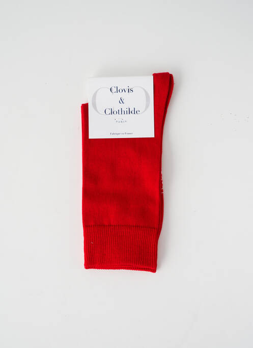 Chaussettes rouge CLOVIS & CLOTHILDE pour unisexe