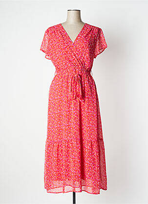 Robe longue manches courtes manches courtes orange ARTLOVE femme