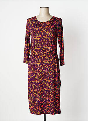 Robe mi-longue imprimé fleurs manches longues violet WHITE STUFF femme