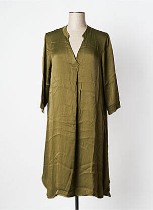 Robe mi-longue coupe fluide manches 3/4 vert PAKO LITTO femme