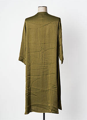 Robe mi-longue coupe fluide manches 3/4 vert PAKO LITTO femme