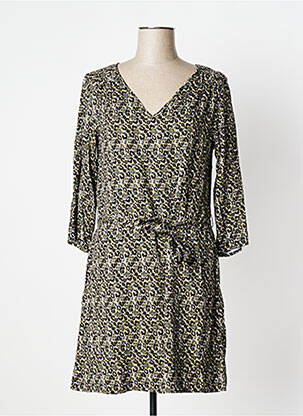 Robe courte manches 3/4 manches 3/4 vert LOLA ESPELETA femme