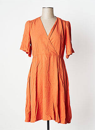 Robe mi-longue manches courtes manches courtes orange LOLA ESPELETA femme