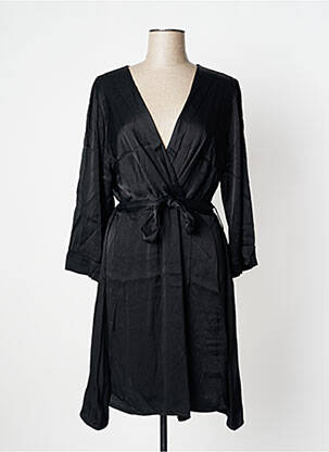 Robe mi-longue manches 3/4 manches 3/4 noir PAKO LITTO femme