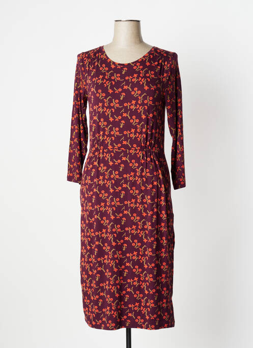 Robe mi-longue imprimé fleurs manches longues violet WHITE STUFF femme