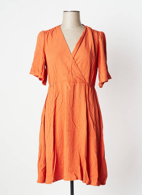 Robe mi-longue manches courtes manches courtes orange LOLA ESPELETA femme