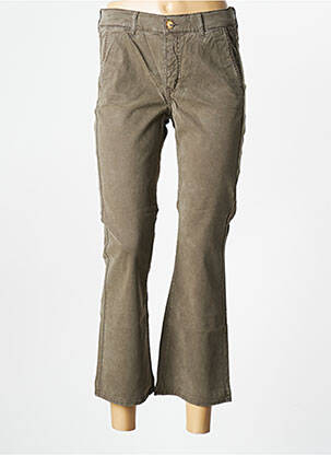 Pantalon 7/8 stretch taille normale vert HAPPY femme