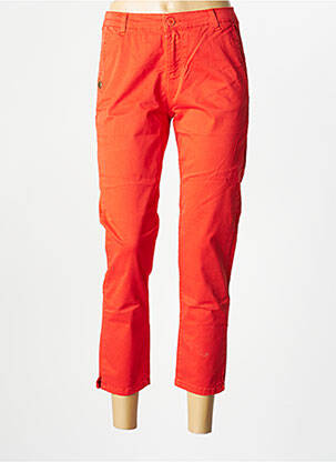 Pantalon 7/8 tissage popeline taille normale orange PAKO LITTO femme