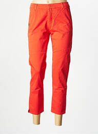 Pantalon 7/8 tissage popeline taille normale orange PAKO LITTO femme