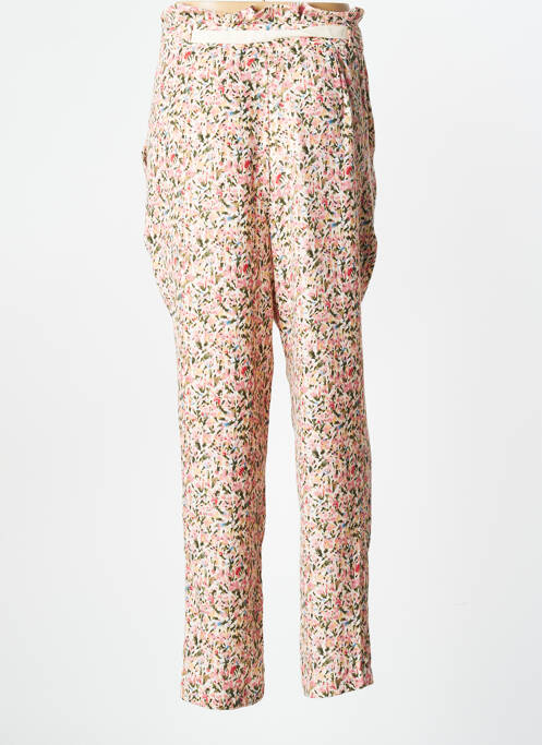 Pantalon droit rose LAURE + MAX pour femme