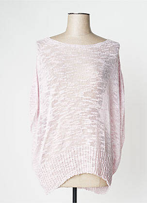 Pull col bateau manches longues rose LAUREN VIDAL femme