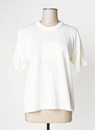 Pull col rond manches courtes beige CHASSAGNARD femme