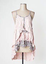 Tunique manches longues fermeture boutonnée sur le devant rose LAUREN VIDAL femme