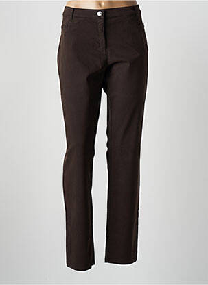 Pantalon slim tissage popeline taille normale marron AVENTURES DES TOILES femme