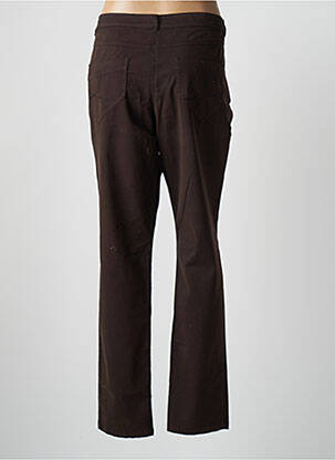 Pantalon slim tissage popeline taille normale marron AVENTURES DES TOILES femme