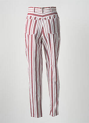 Pantalon slim tissage popeline taille haute rouge LE COMTE femme