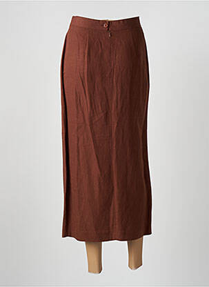 Jupe mi-longue coupe droite marron MANOUKIAN femme