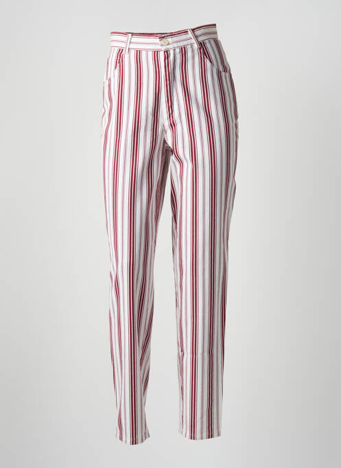 Pantalon slim tissage popeline taille haute rouge LE COMTE femme