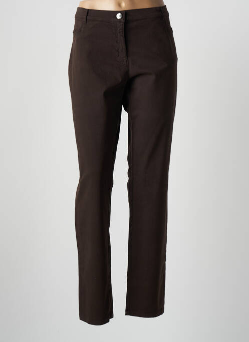 Pantalon slim marron AVENTURES DES TOILES pour femme