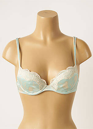 Soutien-gorge effet matière satinée haut soutien-gorge moulé bleu MALIZIA femme