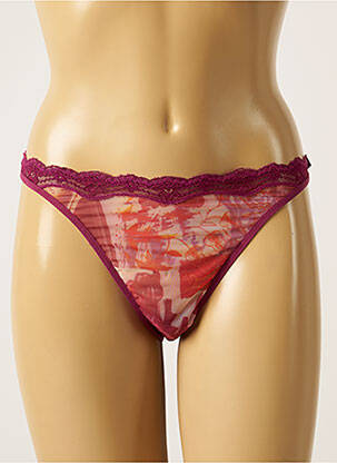 Tanga effet matière satinée rose MORGAN femme