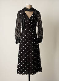 Robe mi-longue manches longues manches longues noir TOMMY HILFIGER femme