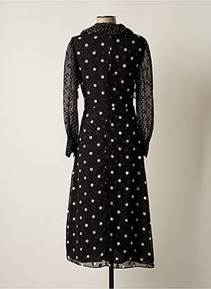 Robe mi-longue tissage crêpe manches longues noir TOMMY HILFIGER femme