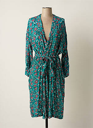 Robe mi-longue imprimé fleurs manches longues bleu STELLA FOREST femme