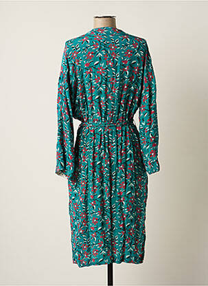 Robe mi-longue imprimé fleurs manches longues bleu STELLA FOREST femme