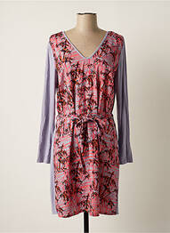 Robe mi-longue imprimé fantaisie manches longues violet LA FIANCEE DU MEKONG femme