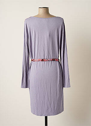 Robe mi-longue imprimé fantaisie manches longues violet LA FIANCEE DU MEKONG femme